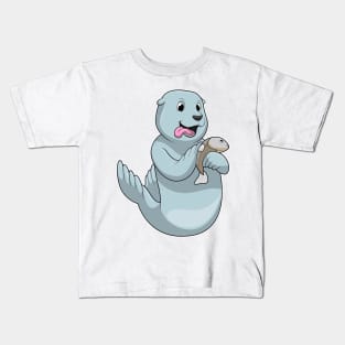 Seal with Fish Kids T-Shirt